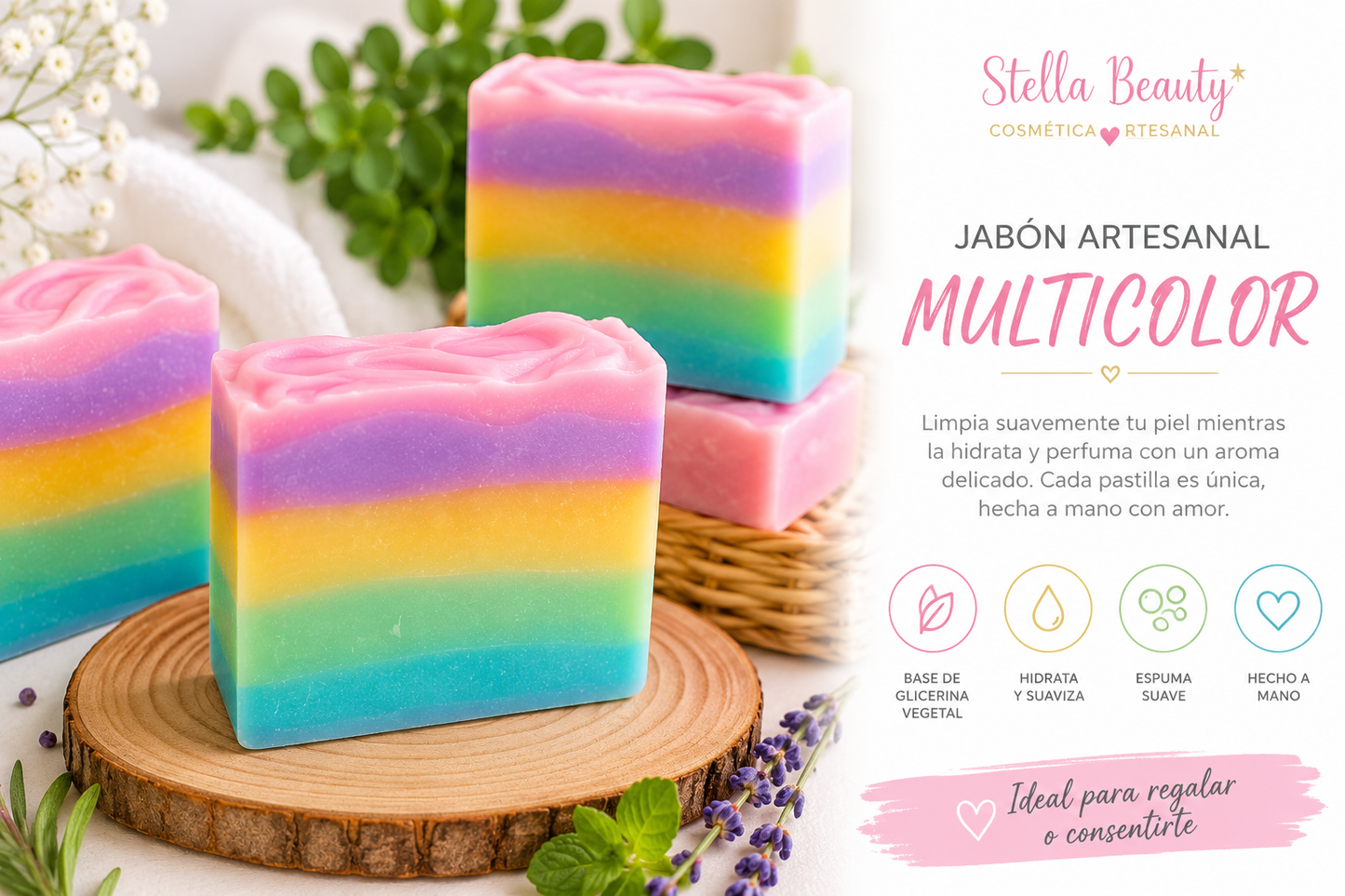 🌈 Jabón multicolor artesanal