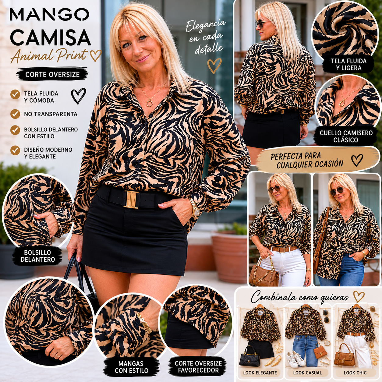 ❤️🔥 Camisa Savage Chic MNG ❤️🔥 *Precio ganga por Liquidación*